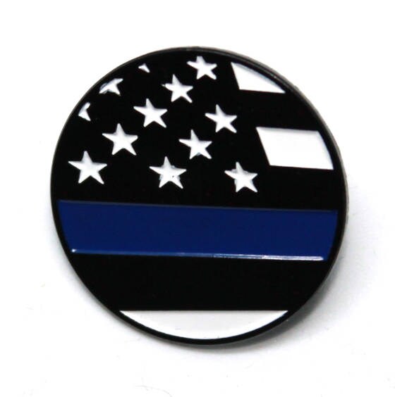 Thin Blue Line Flag - Lapel Pin