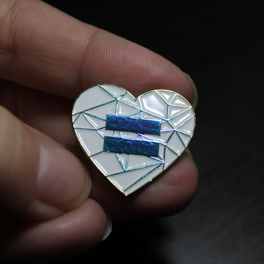 Rainbow Finished Equality Heart Lapel Pin