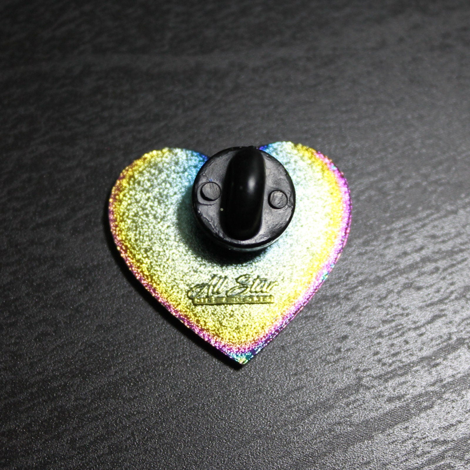 Rainbow Finished Glitter Equality Heart Lapel Pin