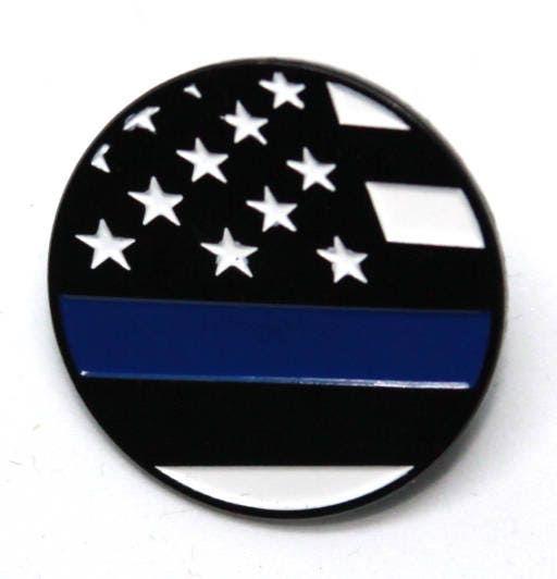 Thin Blue Line Flag - Lapel Pin