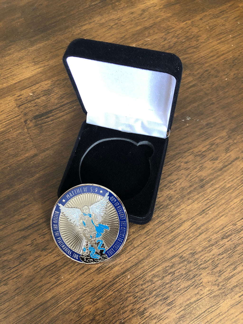 St. Michael - 2.00" Challenge Coin - Double Sided - Police Prayer/Blessed are the Peacemakers