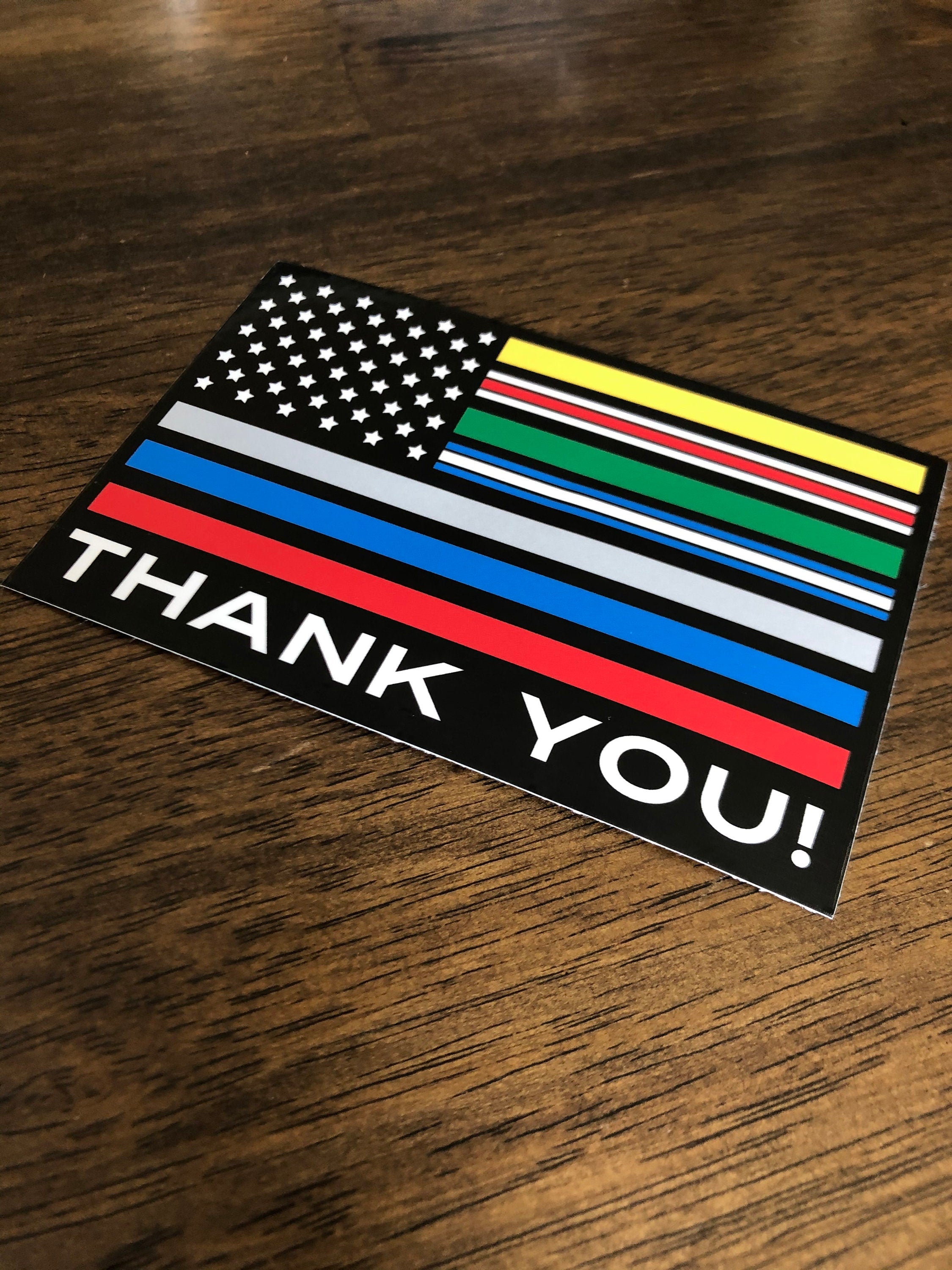3" x 4.5+" Thank You! First Responder & Medical Car Decal/Sticker