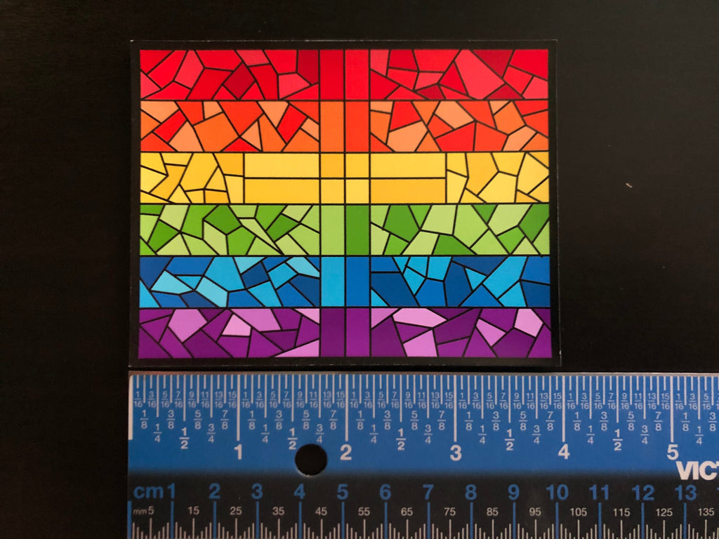 3" x 4" Rainbow Stained Glass Magnet