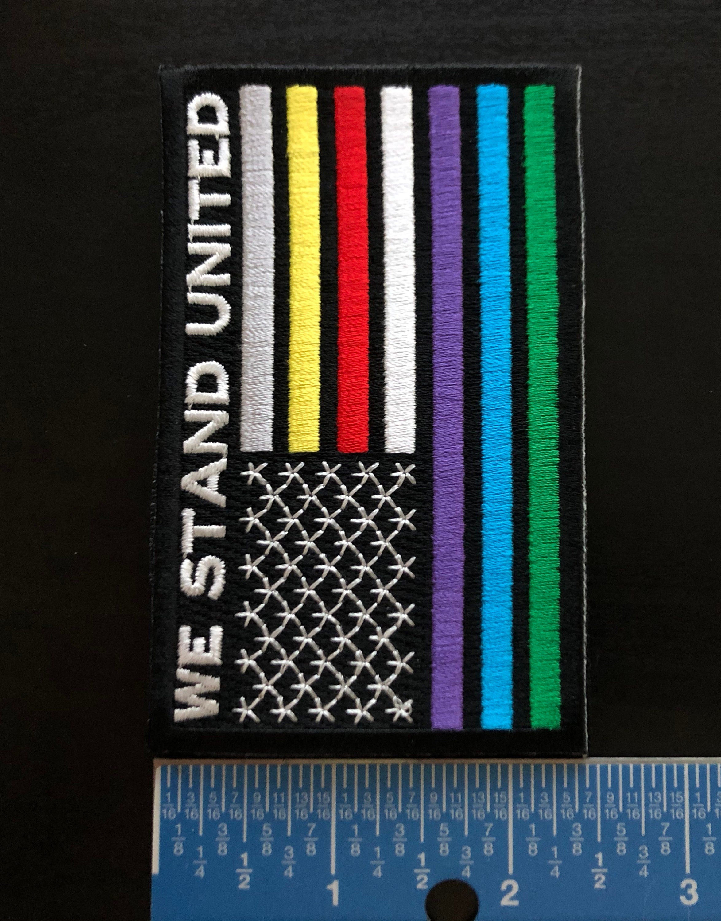 WE STAND UNITED - United States Flag of First Responders (Present & Past) - Embroidered Patch