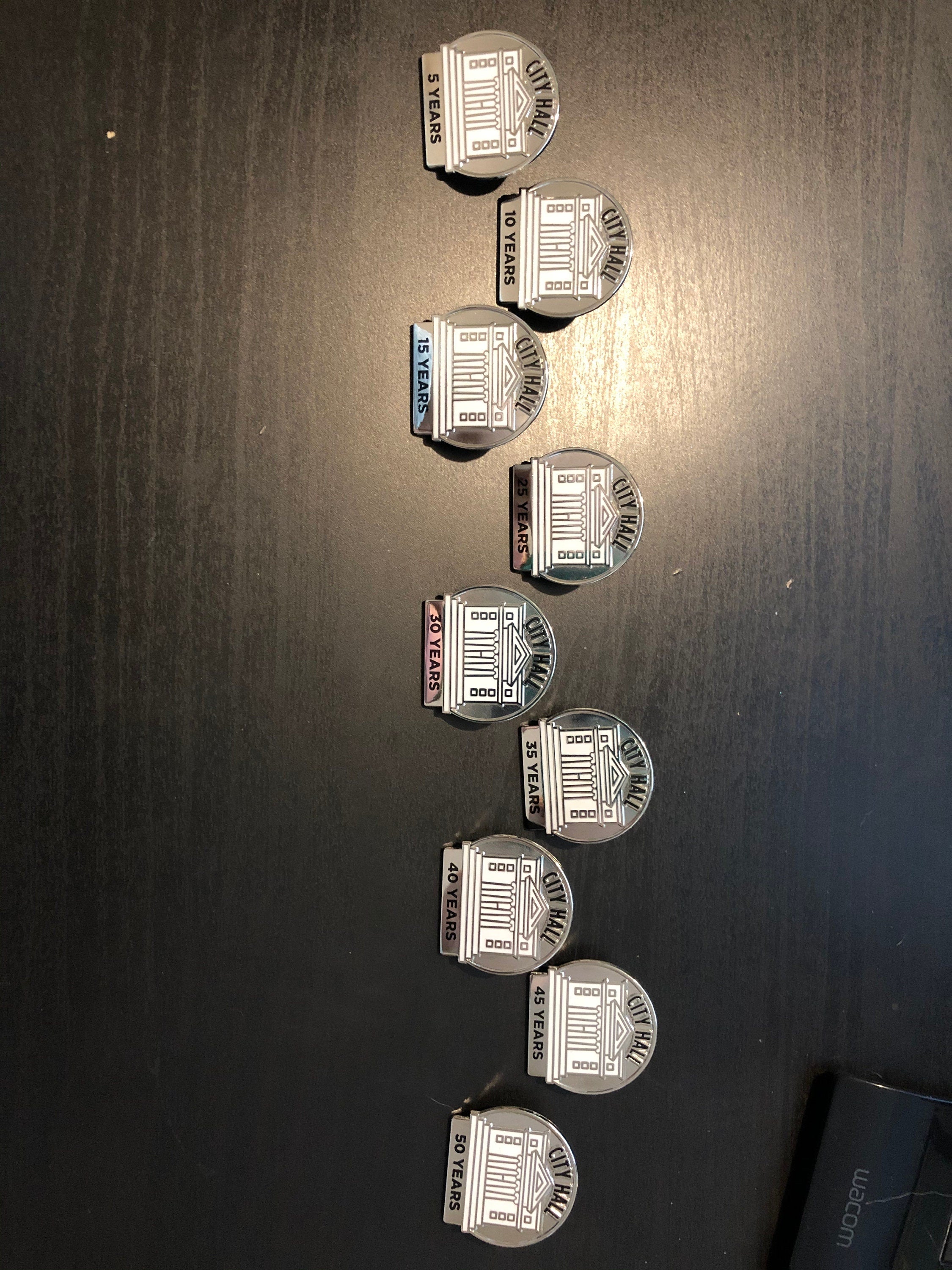 City Hall - Years of Service - Lapel Pins