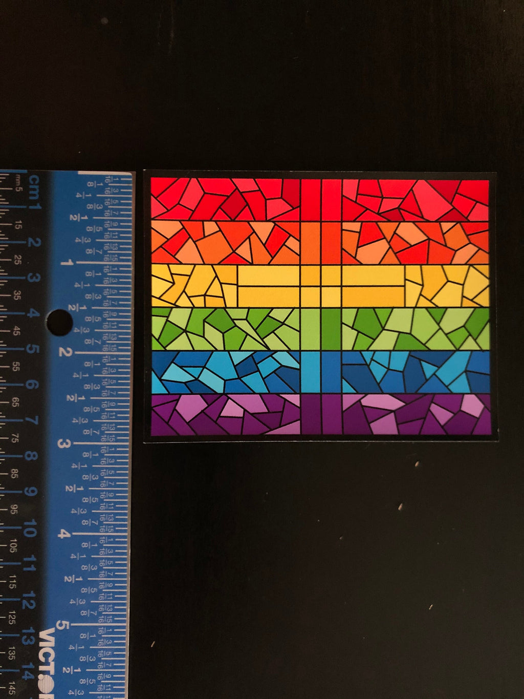 3" x 4" Rainbow Stained Glass Magnet