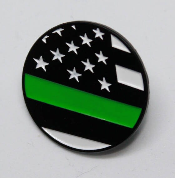 Thin Green Line Flag - Lapel Pin