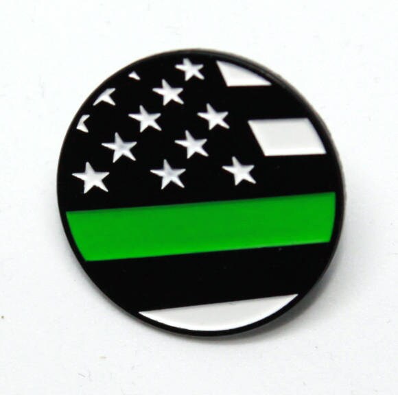 Thin Green Line Flag - Lapel Pin
