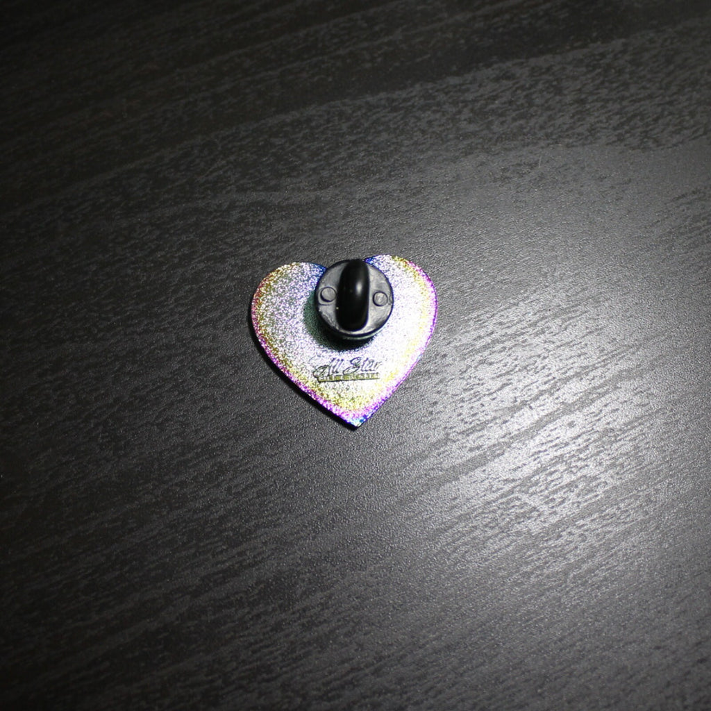 Rainbow Finished Glitter Equality Heart Lapel Pin
