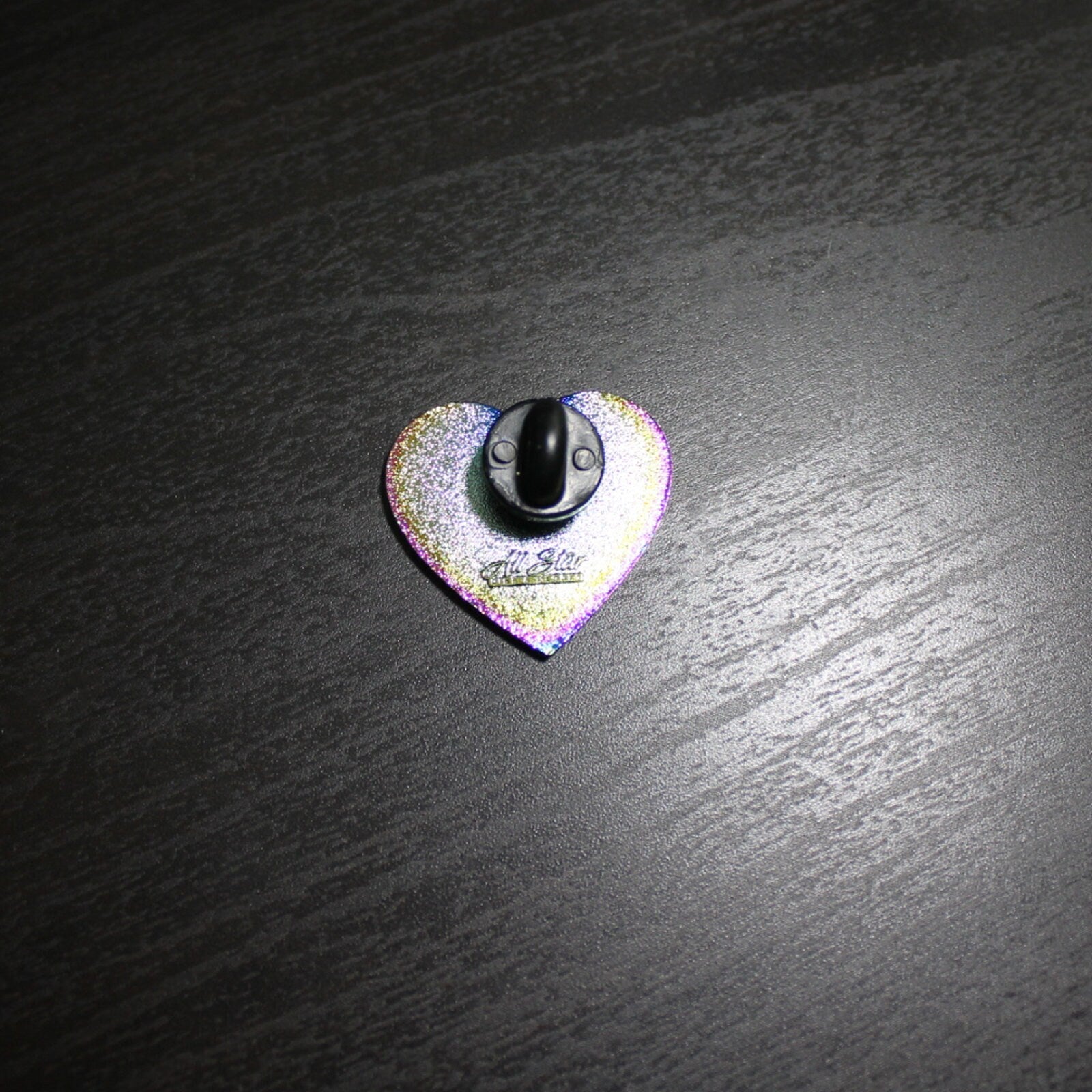 Rainbow Finished Glitter Equality Heart Lapel Pin