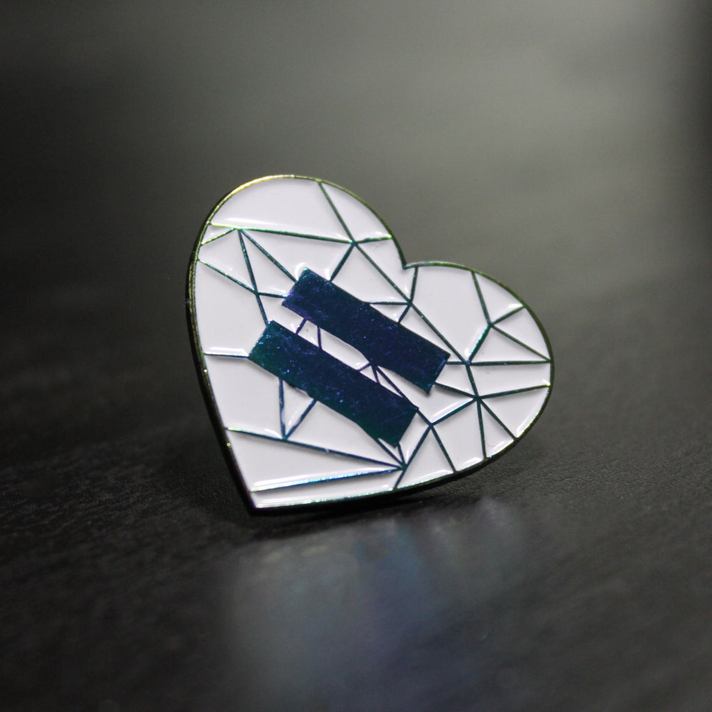 Rainbow Finished Equality Heart Lapel Pin