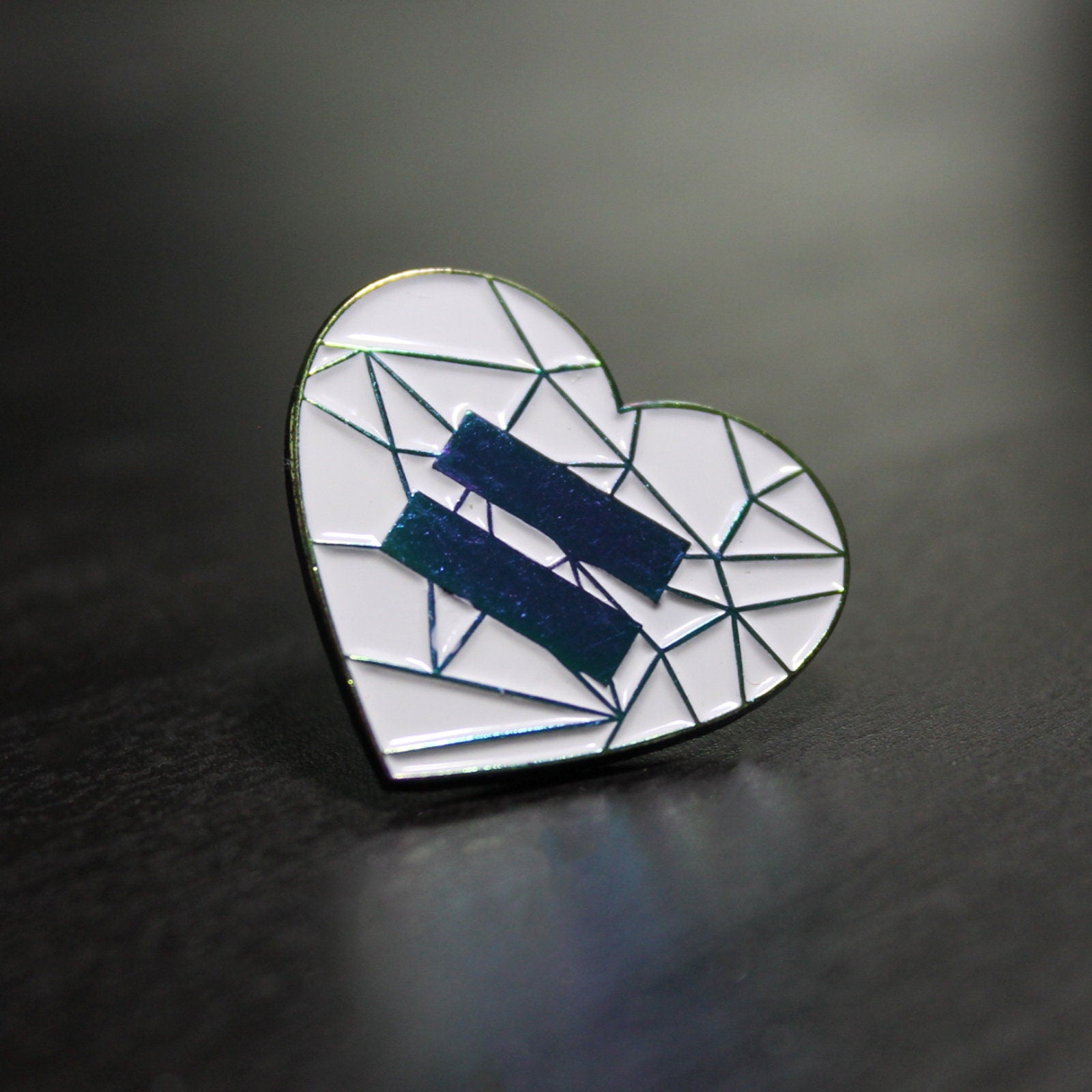 Rainbow Finished Equality Heart Lapel Pin