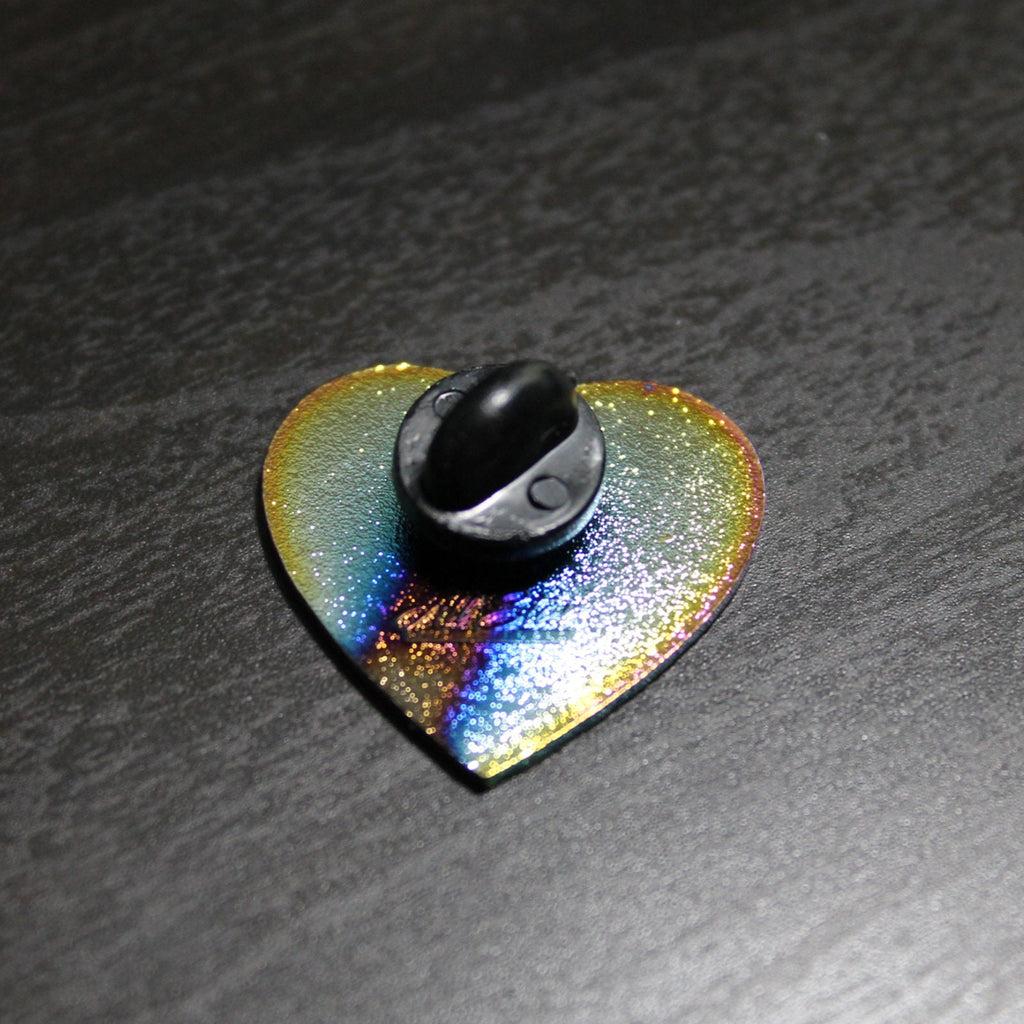 Rainbow Finished Equality Heart Lapel Pin