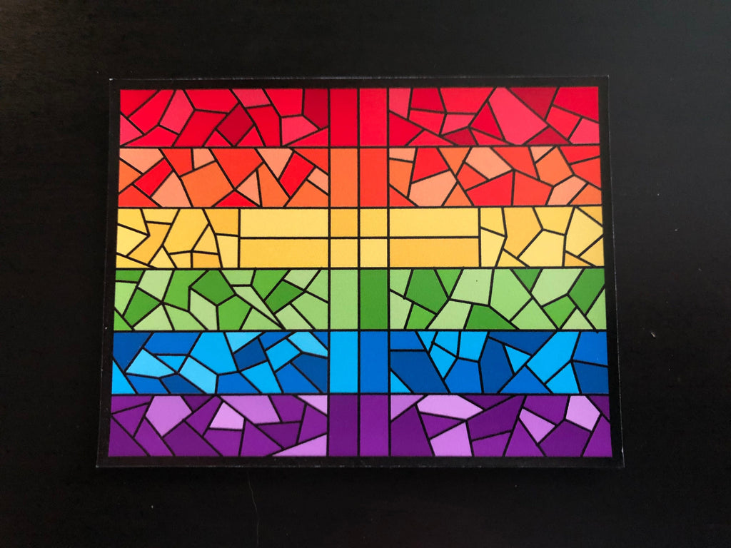 3" x 4" Rainbow Stained Glass Magnet